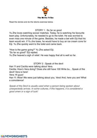 Idiom challenge (Week 11)