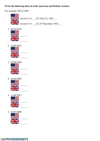 British vs American Dates