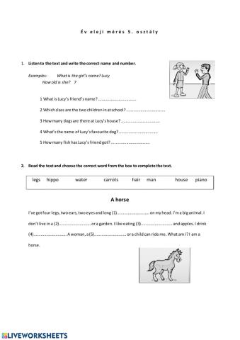 Bemenő mérés 5. osztály