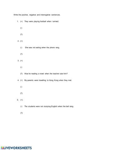 Positive - Negative - Interrogative Sentence