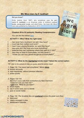 We Were Liars (Reading Comprehension)