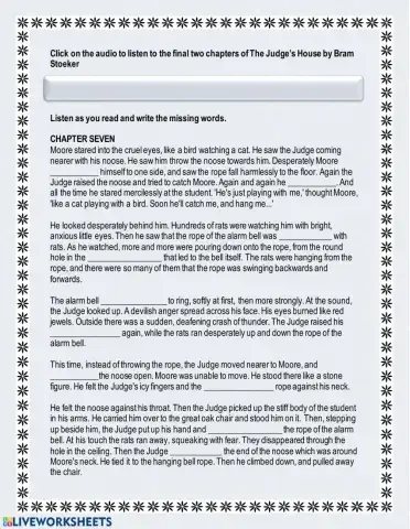 The Judge's House Chapter 7 and 8