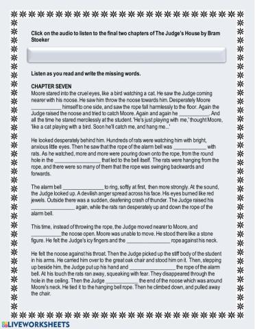 The Judge's House Chapter 7 and 8