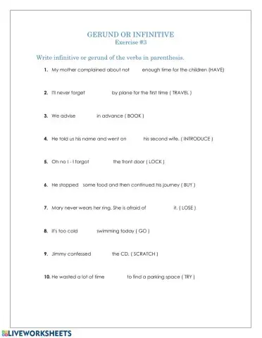 Infinitive vs Gerund