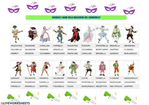 Maschere di carnevale