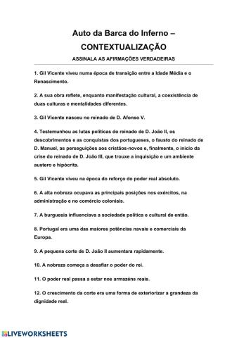 Gil Vicente e a sua época - Contextulização