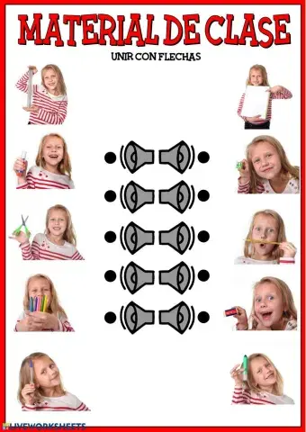 El material de clase (escuchar y unir con flechas)