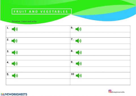 Fruit and Vegetables 1