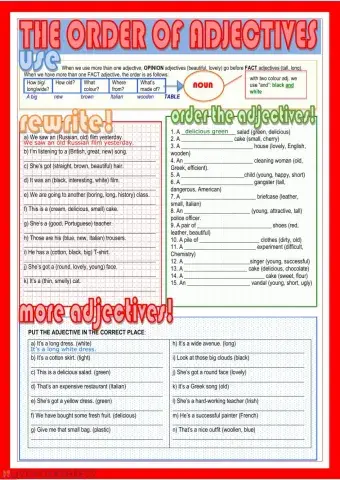 The order of adjectives