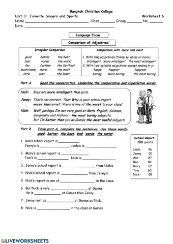 Unit 3: Favorite Singer and Sport 5