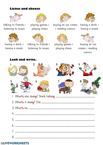 At the café-sentences