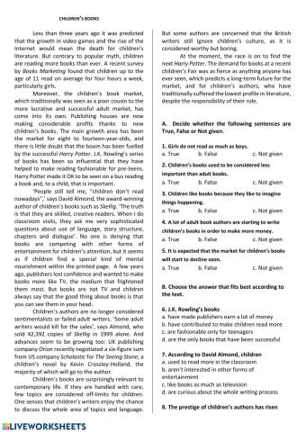 Reading Children's Books