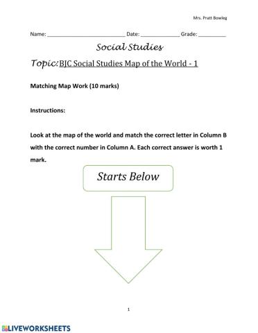 Mapping Skills - Map of the World BJC