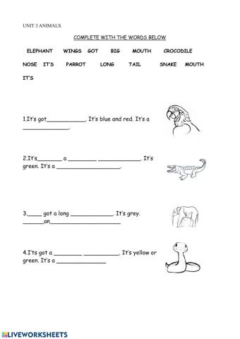 Animals and sentences