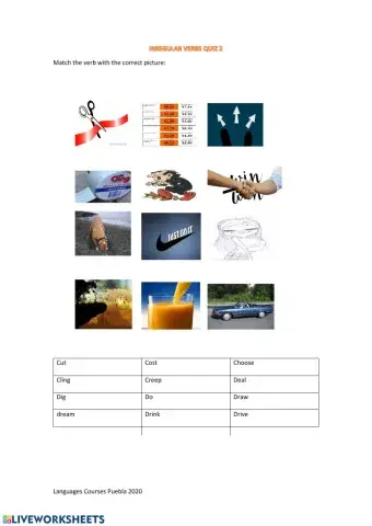 Irregular Verb Quiz 2