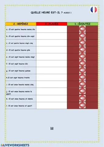 Quelle heure est-il?audio