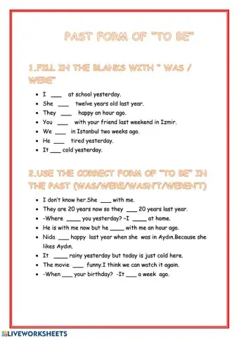 Past Tense Worksheet