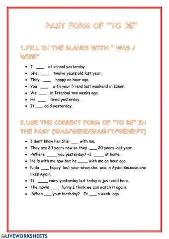 Past Tense Worksheet