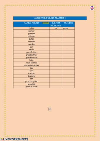 Subject pronouns practice 1