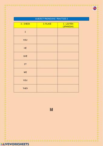 Subject pronouns practice 2