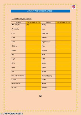 Subject pronouns practice 3