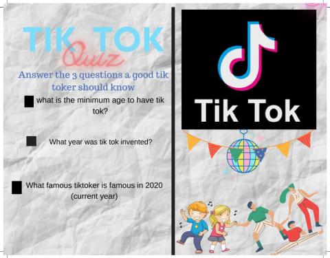 Tik tok quiz (play with students)