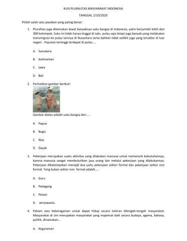 Pluralitas masyarakat Indonesia