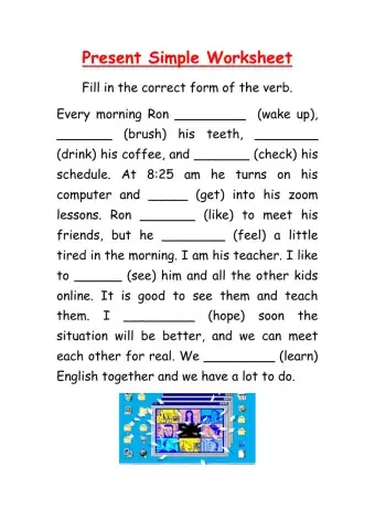 Present simple worksheet