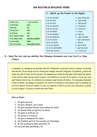 La routine et les verbes pronominaux