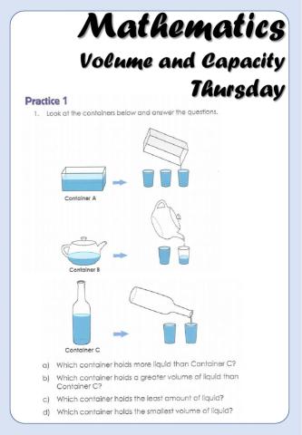 Mathematics - 3B - Volume and Capacity