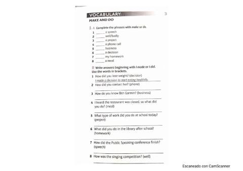 Present perfect simple past-Make do