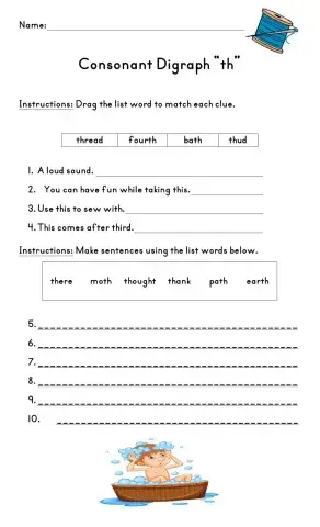 Consonant Digraph th