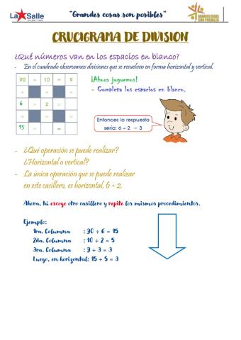 Crucigramas de división.