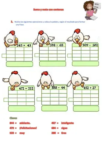 Suma y restas con centenas