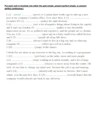 Present perfect and past tenses practice 2