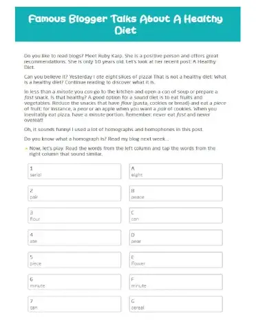Homphonesand homographs