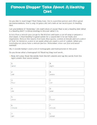 Homphonesand homographs