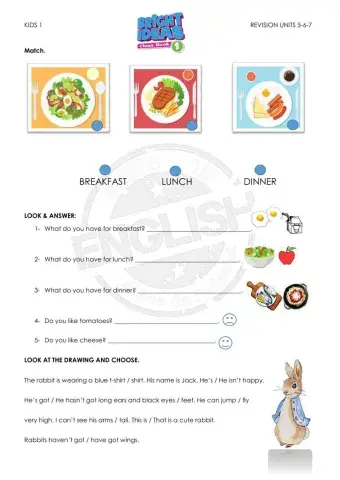 Bright ideas 1 - REVISION Unit 5-6-7