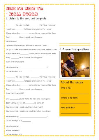 Niall Horan - Nice to meet ya