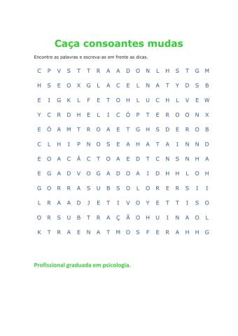 Caça consoantes mudas