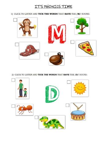 Jolly Phonics m and d