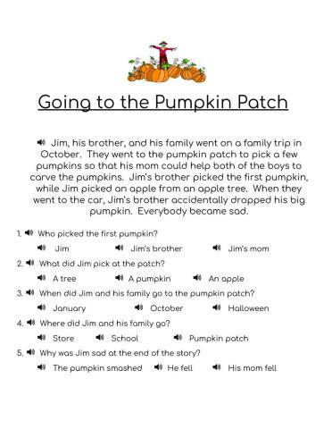 Going to the Pumpkin Patch