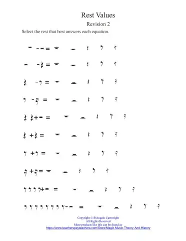 Music Math Rest Values