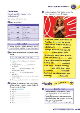 The Sound of Music - Regular and Irregular verbs