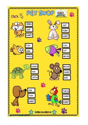 Children 1 liveworksheet pet shop