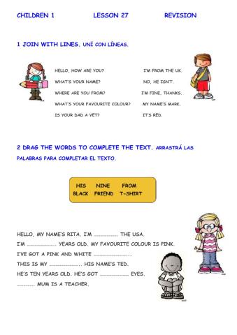 Children 1 revision lesson 27