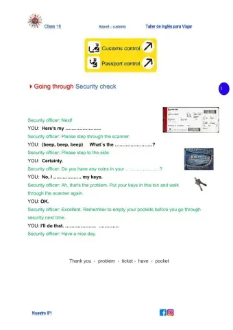Customs- Security Check at the airport