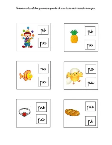 Sílabas pa pe pi po pu