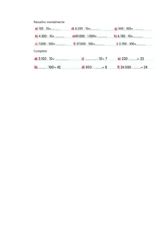 División por unidad seguida de ceros