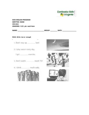 Mid-term exam for Kids - CK4